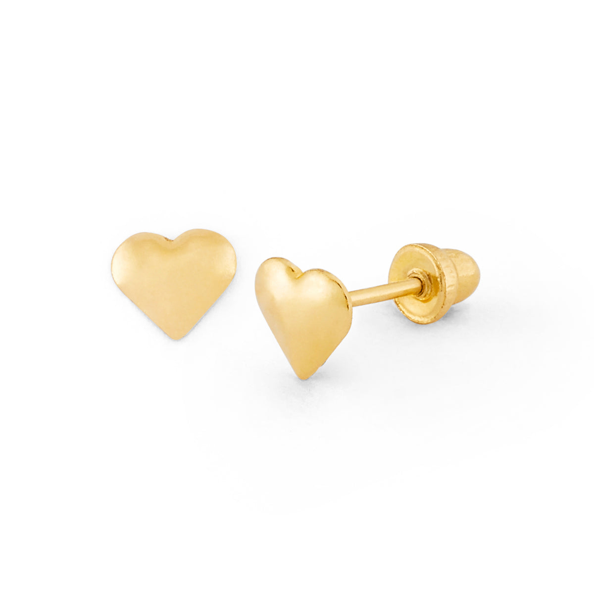 14K Heart Screw Back Earring