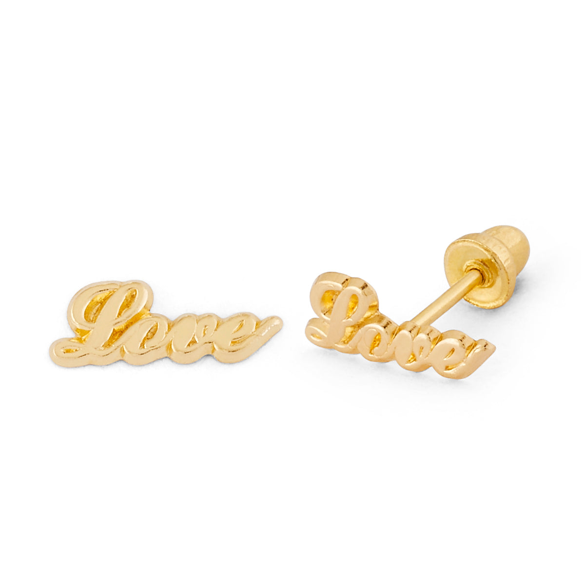 14K Gold Love Earring