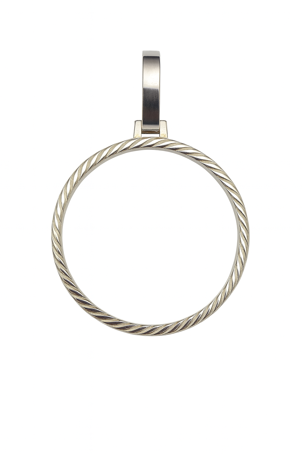 Silver Round Coin Frame Pendant
