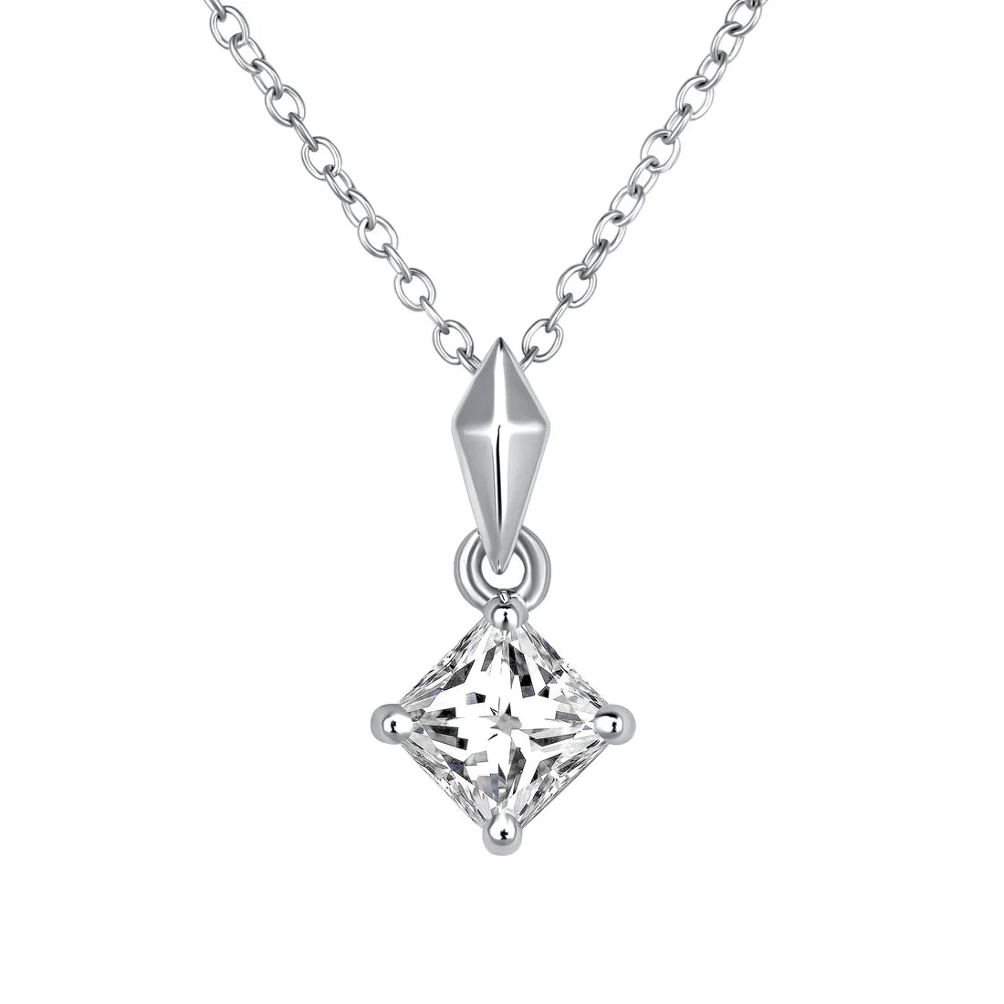 Silver 925 Diamond 1 Carat Moissanite Diamond 16" Necklace