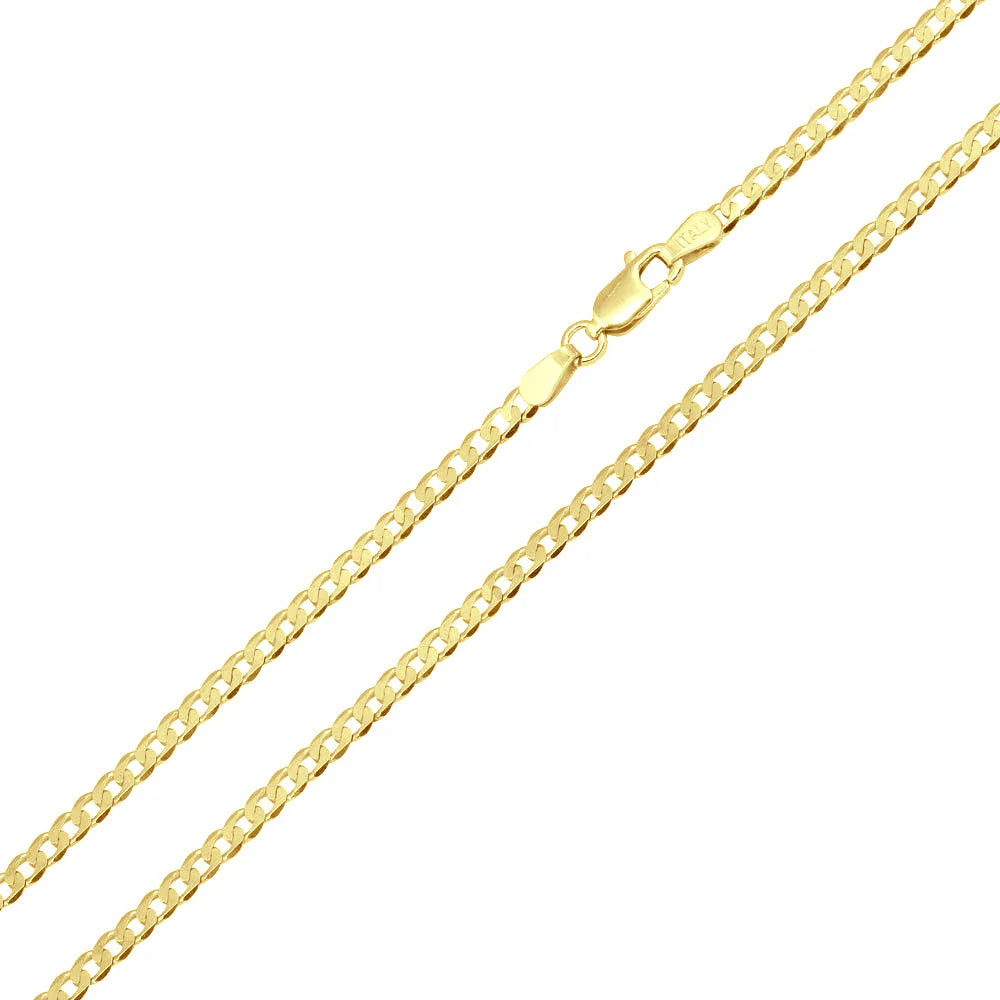 Gold Plated 925 Sterling Silver Curb 150 5.9mm Chain