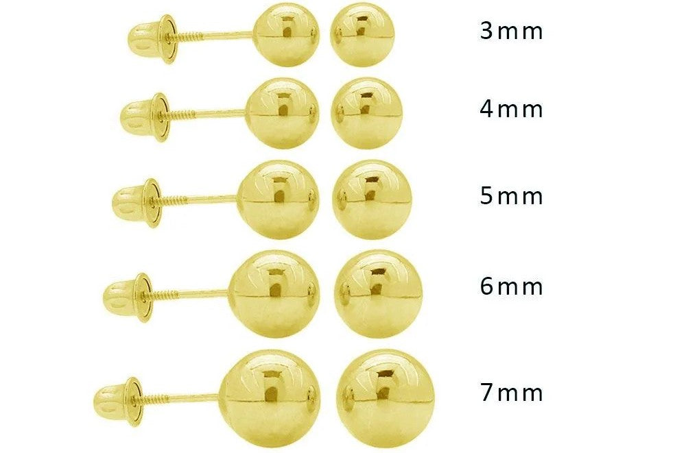 14k Gold Bead Earring