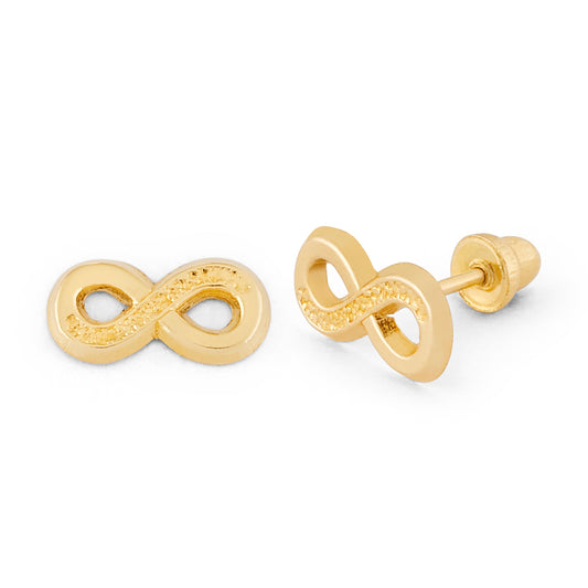 14K Gold Screw Back Infinity Earring
