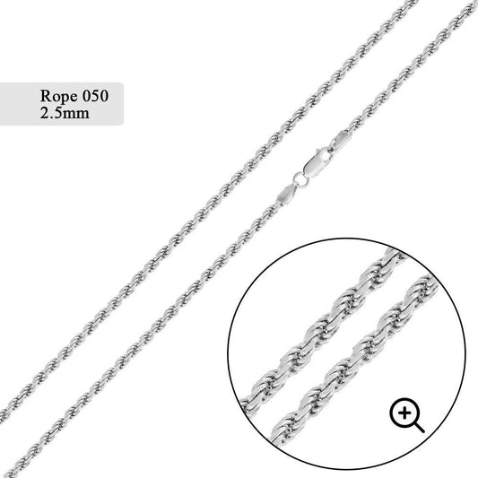 Rope 050 Chain or Bracelet 2.5mm