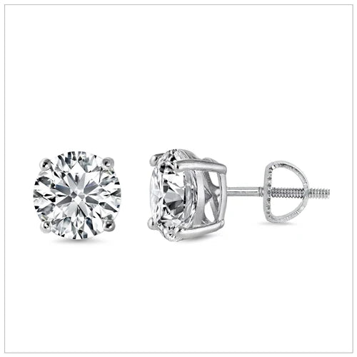Rhodium Plated 925 Sterling SilverLab Diamond Earrings