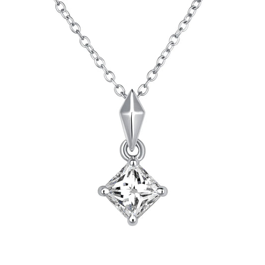Silver 925 Diamond 1 Carat Moissanite Diamond 16" Necklace