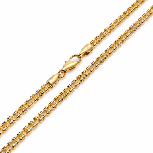 Gold Plated 925 Sterling Silver Ice 3 Sided Diamond Cut 180 3.6mm Chain or Bracelet