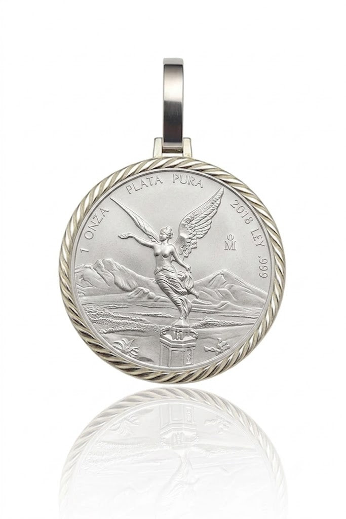 1 oz Plata Pura .999 Silver Coin 2018 Mexico Libertad and Bezel