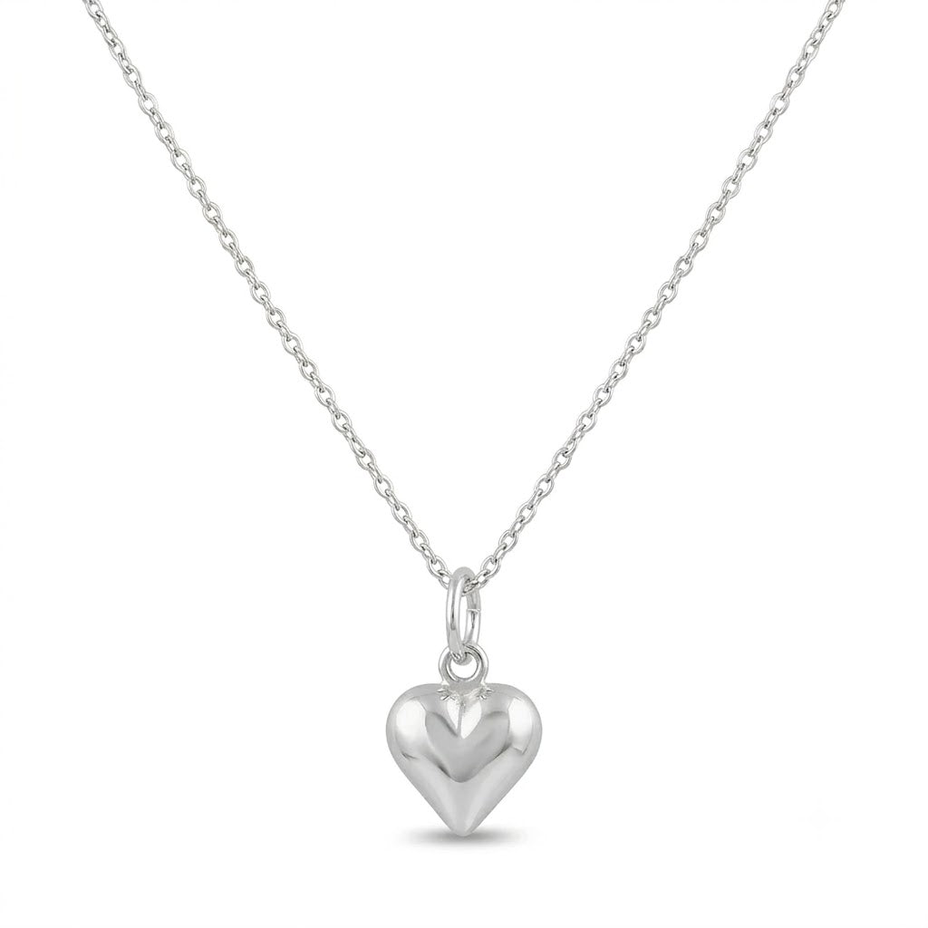 High Polished 925 Sterling Silver Bubbly Heart Pendant