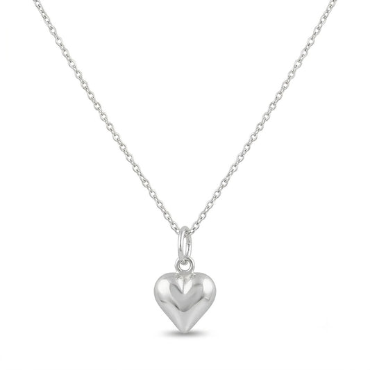High Polished 925 Sterling Silver Bubbly Heart Pendant
