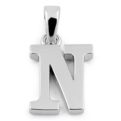 High Polished 925 Silver Initial Pendants
