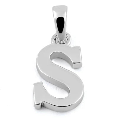 High Polished 925 Silver Initial Pendants